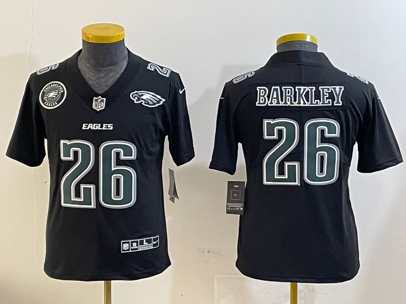 Youth Philadelphia Eagles #26 Barkley Black Fashion 2025 Nike Limited NFL Jersey style 6